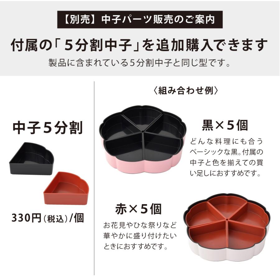 三段 1段 2段 お花見 おせち 運動会 お正月 迎春 さくら 桜型 仕切り 4