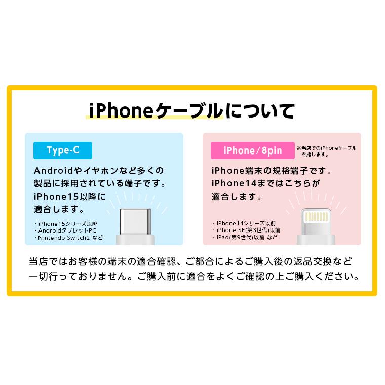 充電ケーブル 3本セット 2m 種類 選べる iPhone Type-c  充電ケーブル 急速充電 断線防止 スマホ充電 強化ナイロン 3ヵ月保証 | ブランド登録なし | 25