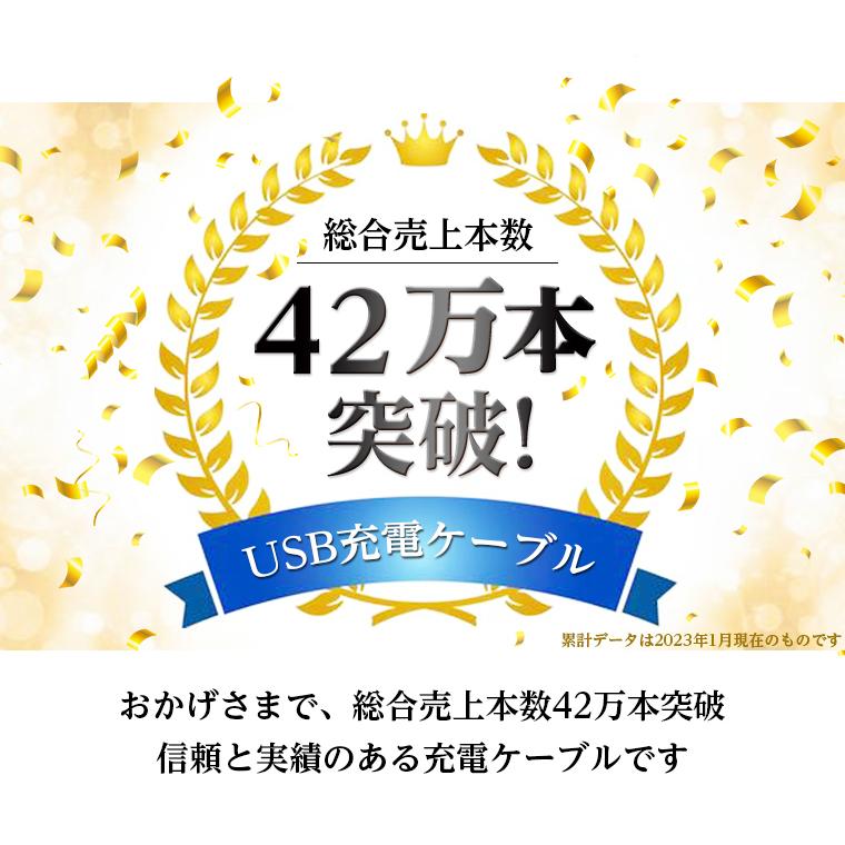 充電ケーブル 3本セット 2m 種類 選べる iPhone Type-c  充電ケーブル 急速充電 断線防止 スマホ充電 強化ナイロン 3ヵ月保証 | ブランド登録なし | 17