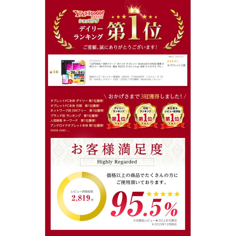 アンドロイド（Android） ＼GPS対応！SIMフリー／ 8インチ タブレット
