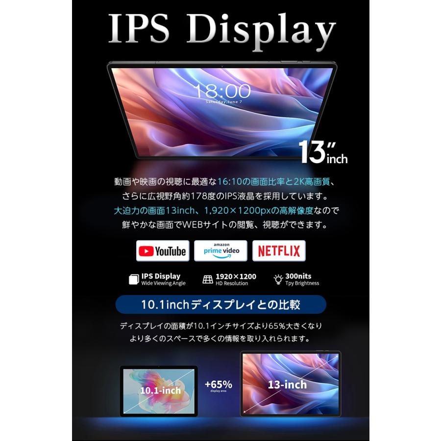 TECLAST 【ハイスペック大画面】タブレット 13インチ 256GB 本体 TECLAST 【ハイスペック大画面】タブレット 13インチ 256GB 本体