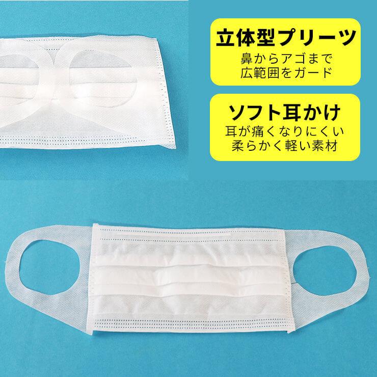使い捨てマスク 不織布マスク 30枚 個包装 使い捨て 白 痛くない 息が