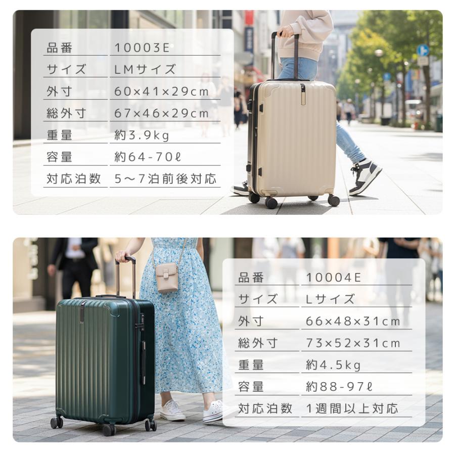PROEVO スーツケース キャリーケース l 拡張 大容量 軽量 YKK