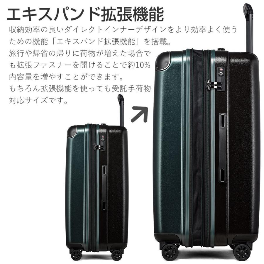 スーツケース キャリーケース ｍ lサイズ 拡張 軽量 ストッパー 