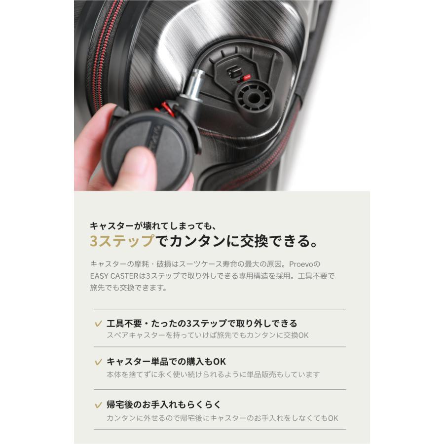 スーツケース SS キャリーケース 機内持ち込み フロントオープン ビジネス 軽量 ストッパー 交換用キャスター 静音 tsa 前開き コインロッカー 出張 一泊二日 | PROEVO | 09