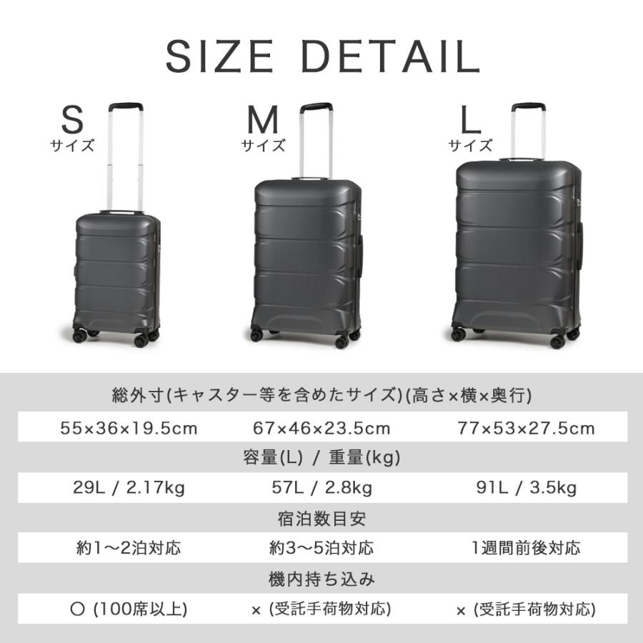 [8,800円~] スーツケース キャリーケース s m l 軽量 超軽量 軽い 機内持ち込み 割れに強い ポリカ 静音 キャスター tsa 止水ファスナー 旅行 国内 海外 爆買 | PROEVO | 19
