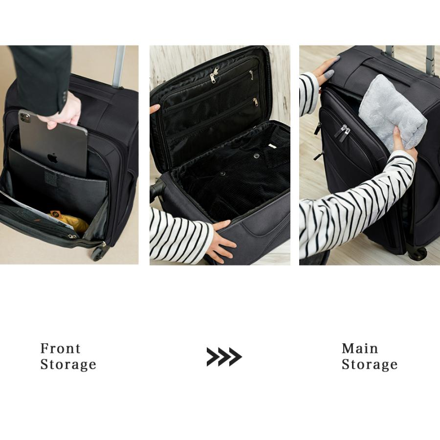 スーツケース キャリーバッグ ソフト s 軽量 小型 機内持ち込み Sサイズ 2泊3日 フロントオープン 超軽量 軽い ソフトケース ソフトキャリー ビジネス 旅行 爆買 | PROEVO | 09