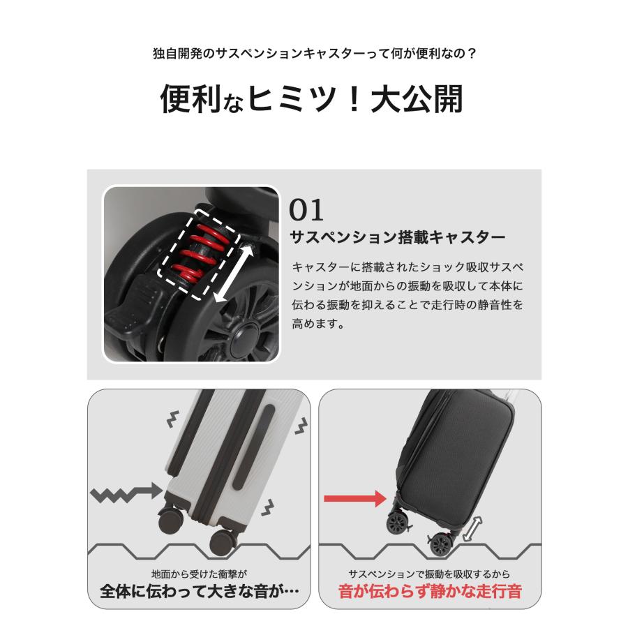 スーツケース キャリーケース 機内持ち込み ソフトキャリー 横型 Sサイズ s フロントオープン 取り外しキャスター ストッパー ビジネス 出張 2泊3日 爆買 | PROEVO | 06