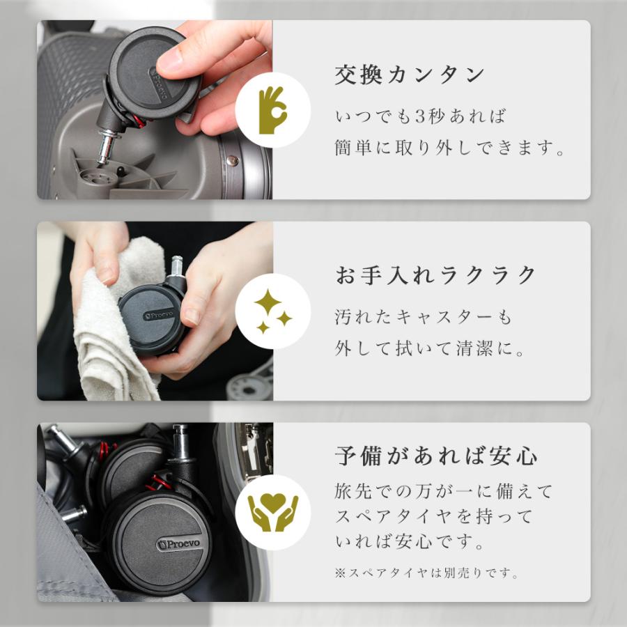 スーツケース l キャリーケース アルミ Lサイズ 高級感 大型 tsa 静音 取り外し キャスター ブレーキ ストッパー おしゃれ 旅行 海外 Proevo プロエボ | PROEVO | 11