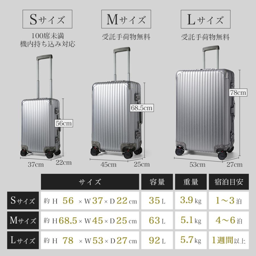 スーツケース l キャリーケース アルミ Lサイズ 高級感 大型 tsa 静音 取り外し キャスター ブレーキ ストッパー おしゃれ 旅行 海外 Proevo プロエボ | PROEVO | 16