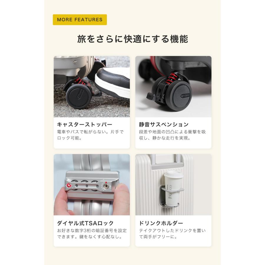 PROEVO スーツケース キャリーケース S M Lサイズ フレームタイプ 機内