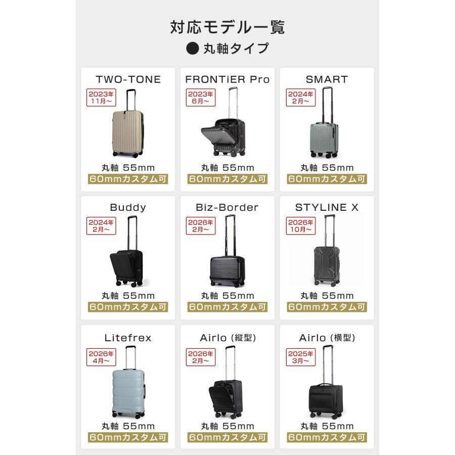PROEVO 【丸軸】Proevo EASY CASTER 交換用タイヤ 4個セット 55mm 60mm