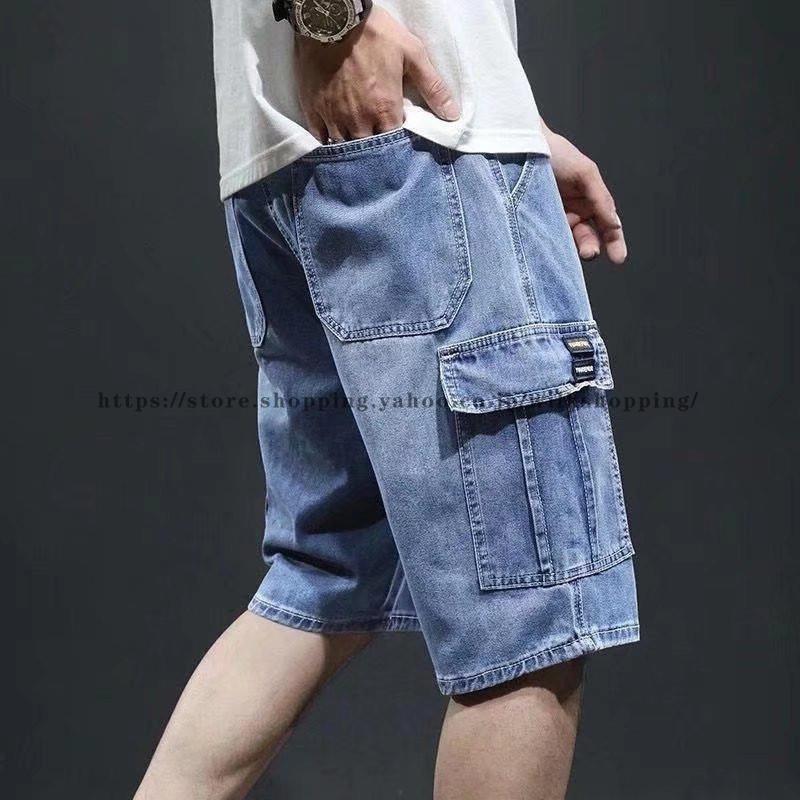 デニムハーフパンツ ジーンズ 極太 メンズ ルーズフィット B系 ヒップホップ 5分丈 ストリート ワイド HIPHOP バギーパンツ ショートパンツ |  | 11