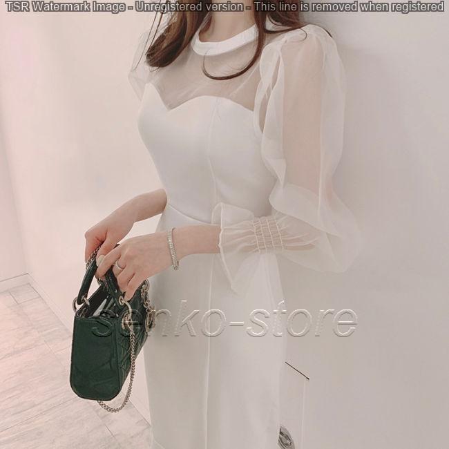 パーティードレス レディース ブラック ホワイト シースルー タイト ワンピ ワンピース 結婚式 パーティ 成人式 お呼ばれ 花嫁 二次会 フォーマル |  | 08