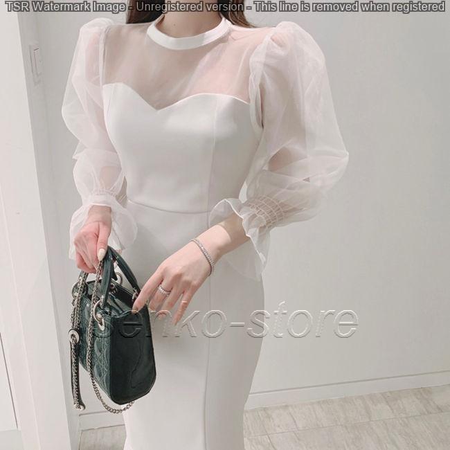 パーティードレス レディース ブラック ホワイト シースルー タイト ワンピ ワンピース 結婚式 パーティ 成人式 お呼ばれ 花嫁 二次会 フォーマル |  | 09