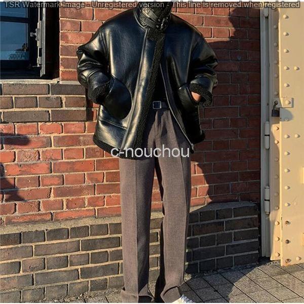 ムートンコート ボアジャケット メンズ 毛皮コート フード付き 防風