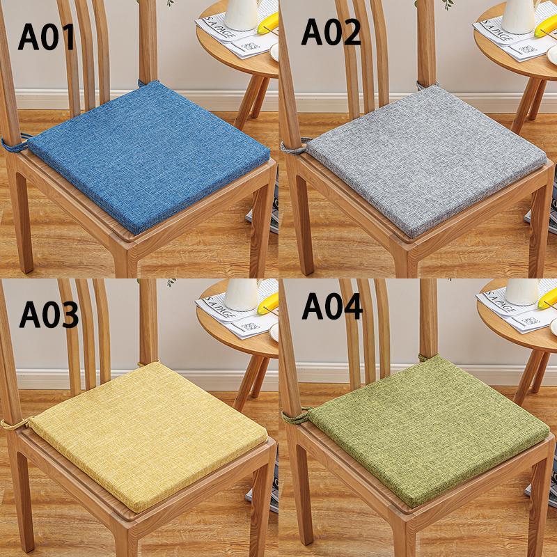 椅子用クッション／シートクッション／チェアパッド【６枚セット】 シートクッション 座布団 クッション 椅子用 滑り止め 紐付き 無地