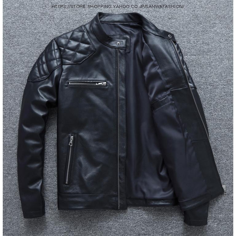 牛革 メンズ革ジャン 　秋冬　レザージャケット ライダースジャケット バイクウェア シングル 男性用　　防寒防風_1