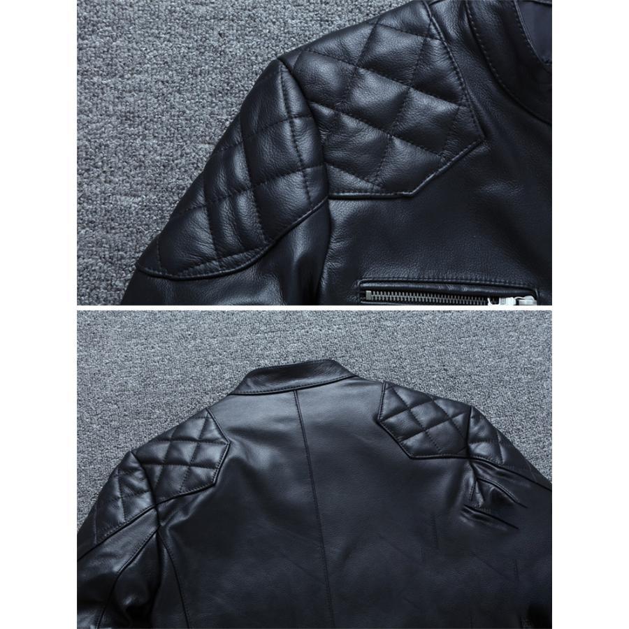 牛革 メンズ革ジャン 　秋冬　レザージャケット ライダースジャケット バイクウェア シングル 男性用　　防寒防風_2