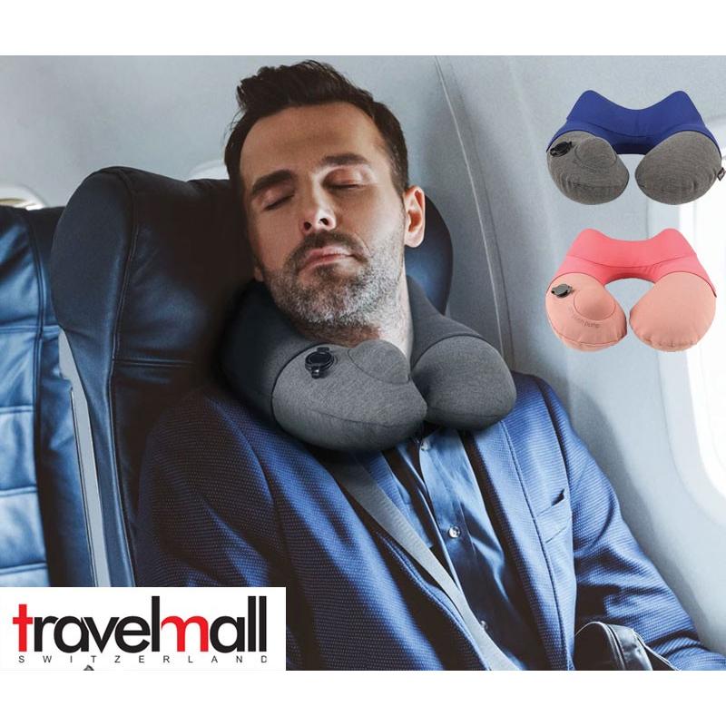 トラベルモール インフレータブルポンプネックピロー 旅行 便利グッズ