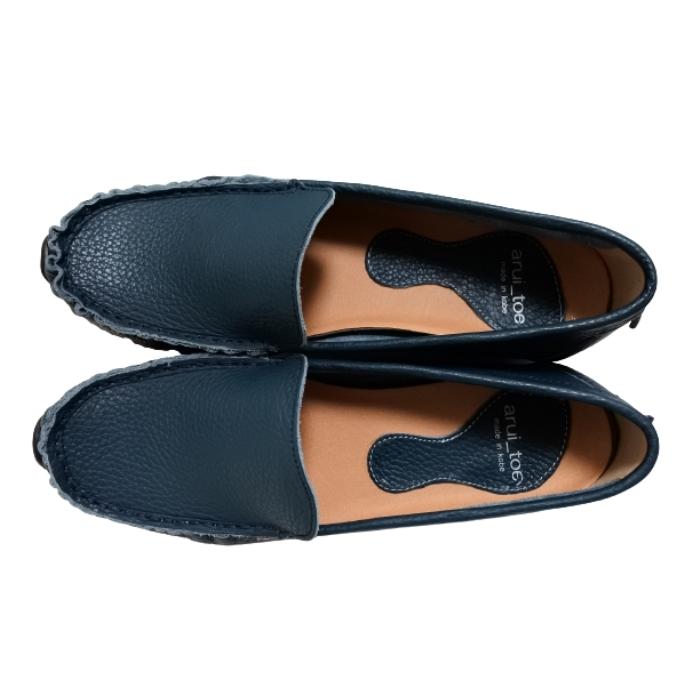 arui_toe 3950BL ブルー 本革コンフォートスリッポン レディース 