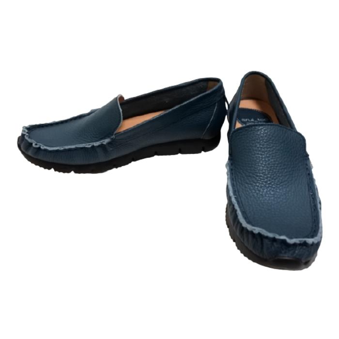 arui_toe 3950BL ブルー 本革コンフォートスリッポン レディース 