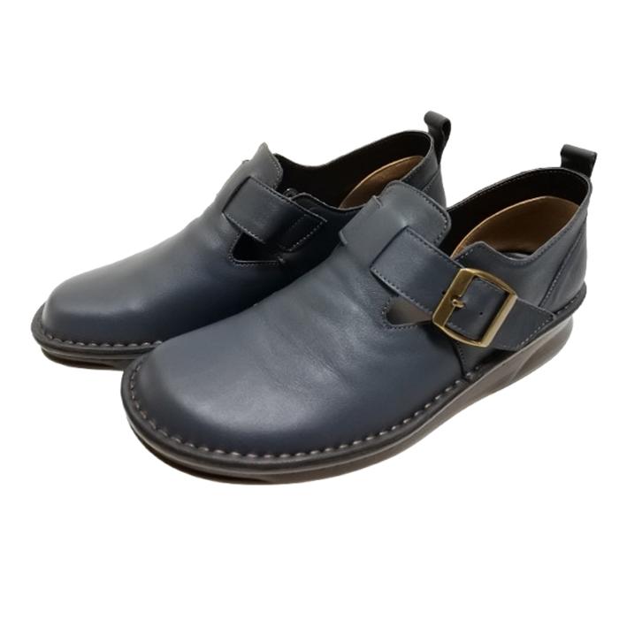 インコルジェ8005 ダークネイビー ベルト付カジュアルシューズ 送料