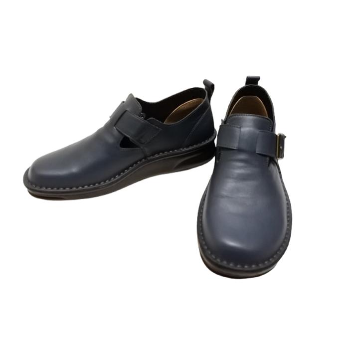 インコルジェ8005 ダークネイビー ベルト付カジュアルシューズ 送料