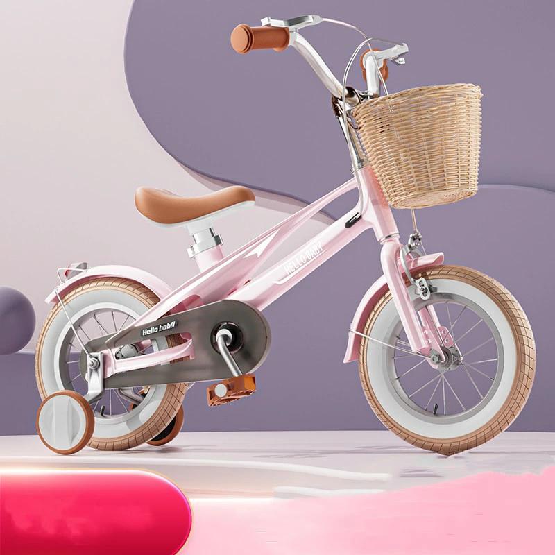 子供用自転車 ピンクと紫 バスケット付き Amazon.co.jp