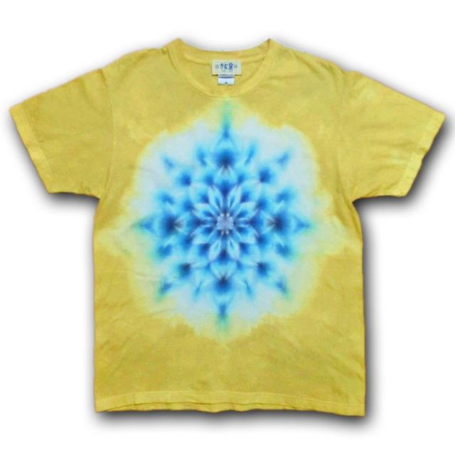 Hippies Dye☆Ｔシャツ　Mサイズ　タイダイ曼荼羅☆ ライトマスタード｜tabisora｜03