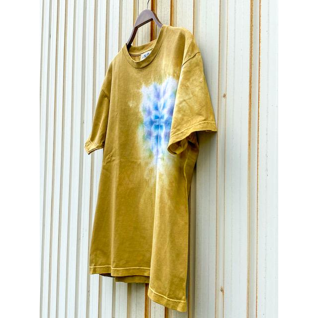 Hippies Dye☆Ｔシャツ Mサイズ タイダイ曼荼羅☆ マスタード｜tabisora｜02