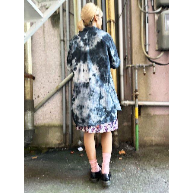 タイダイ 長袖 ロングシャツ ブラック ムラ染め 美しい曼荼羅