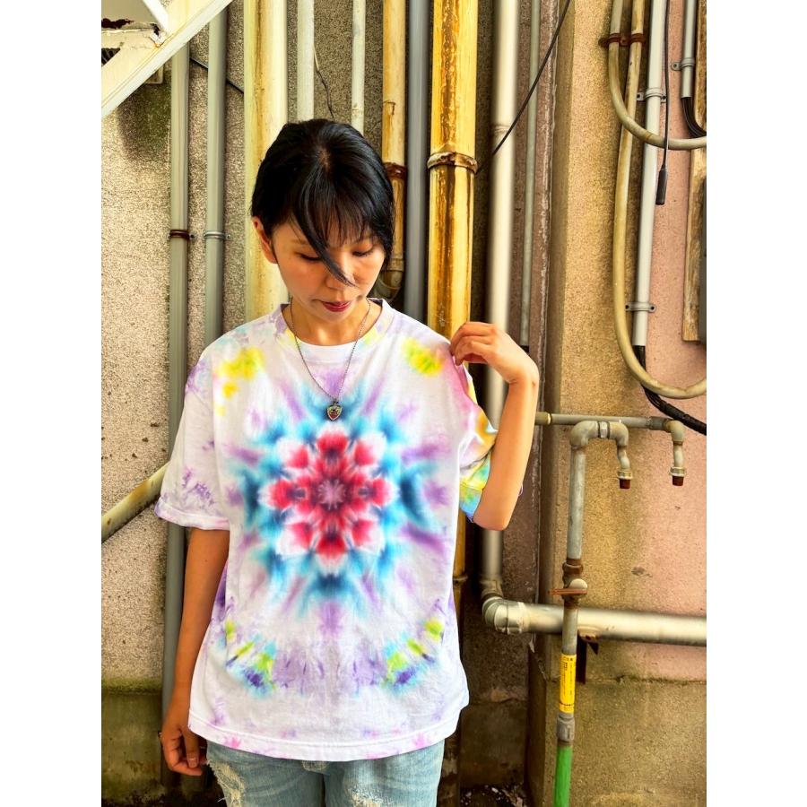 タイダイ染め ビッグシルエット Tシャツ Sサイズ 曼荼羅 カラフル ムラ