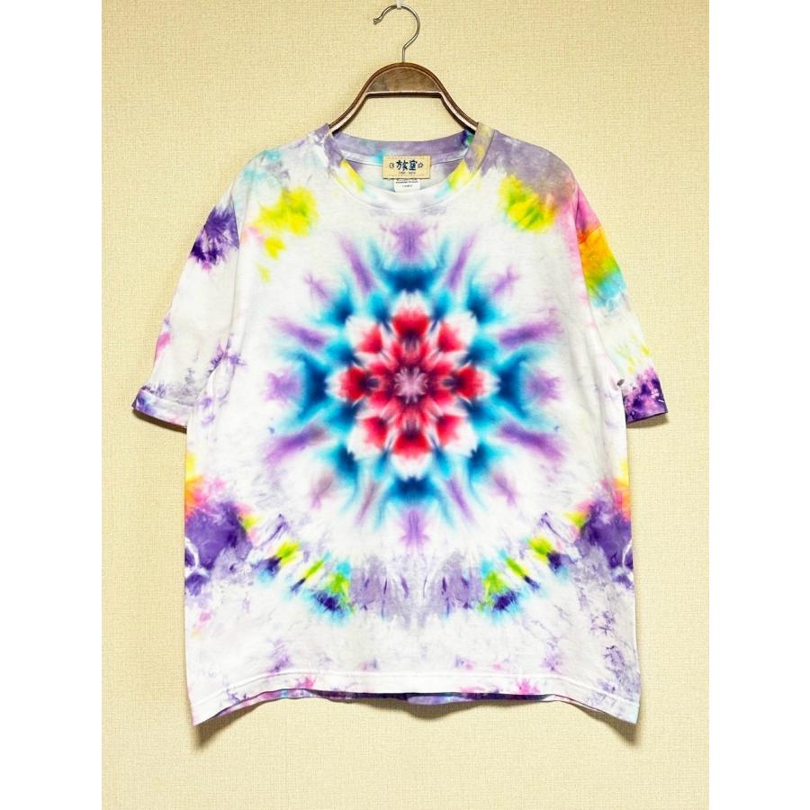 タイダイ染め ビッグシルエット Tシャツ Sサイズ 曼荼羅 カラフル ムラ