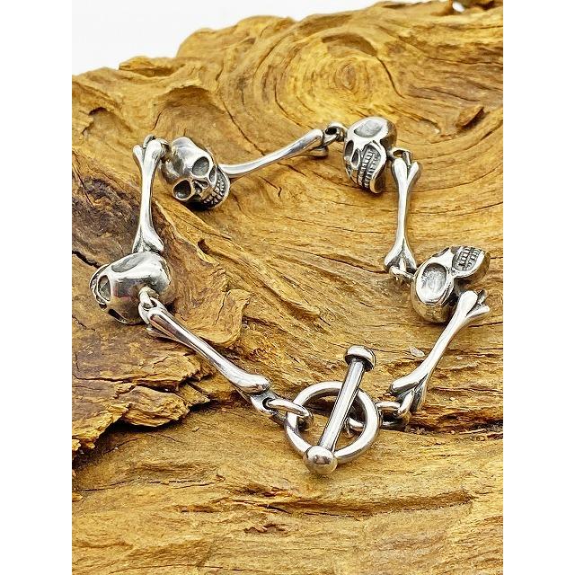 送料無料!! シルバーアクセサリー チェーンブレスレット スカル 骸骨