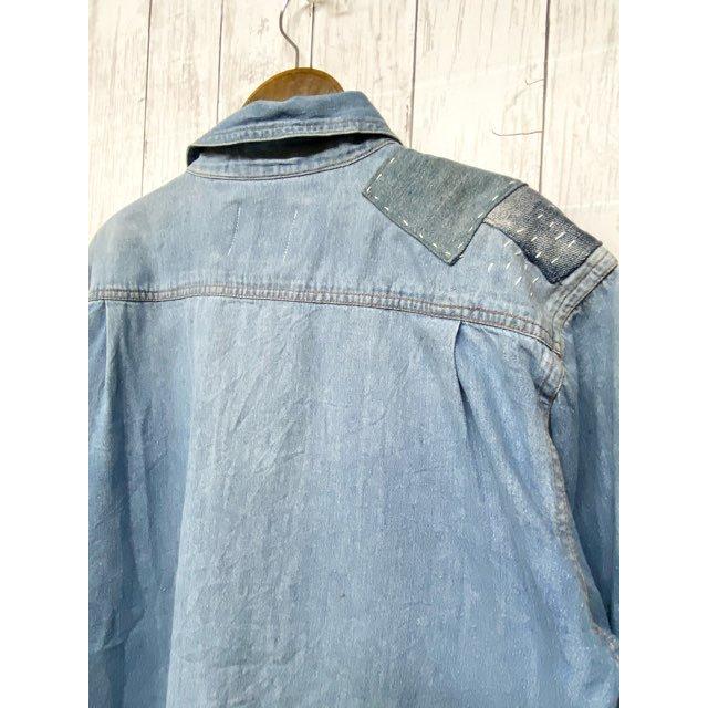 オリジナルリメイクデニムシャツ パッチワーク : 旅空 tabisora