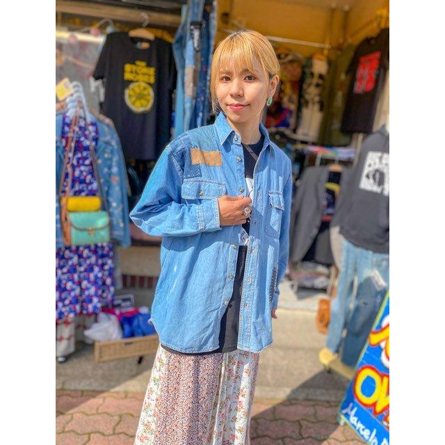 オリジナルリメイクデニムシャツ パッチワーク : 旅空 tabisora