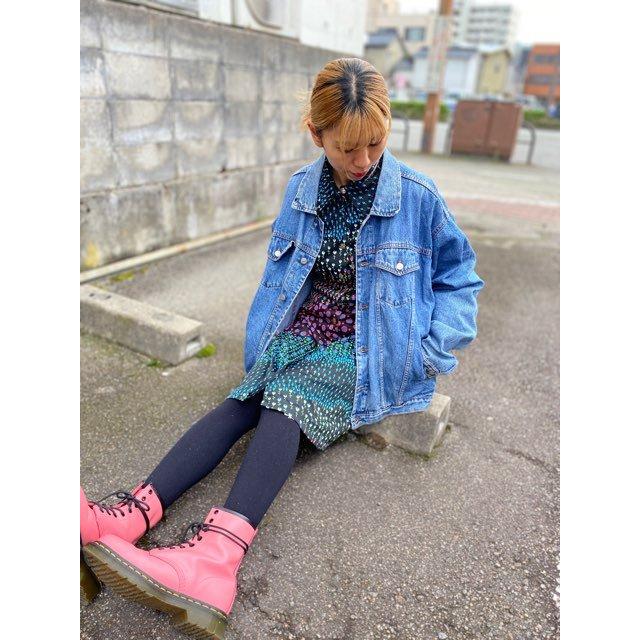 ペイントデニムジャケット 手描き ワッペン パッチワーク シド