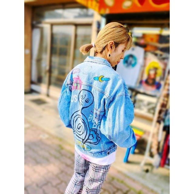 ペイントデニムジャケット 手描き 19th Nervous Breakdown : 旅