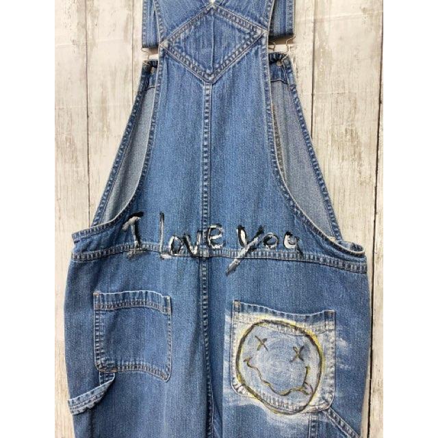 ハンドペイント サロペット オーバーホール 古着 手描き : 旅空