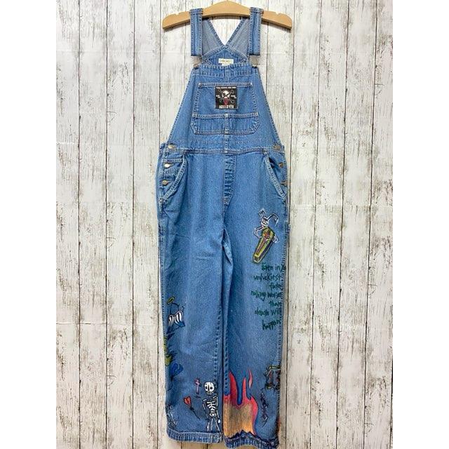 ハンドペイント サロペット オーバーホール 古着 手描き : 旅空