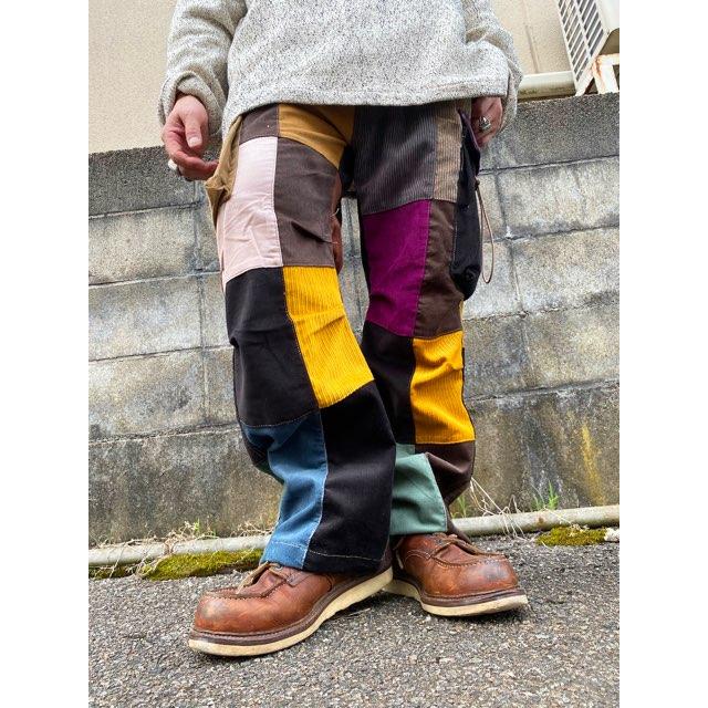リメイクコーデュロイパンツ パッチワーク : 旅空 tabisora foolsgold