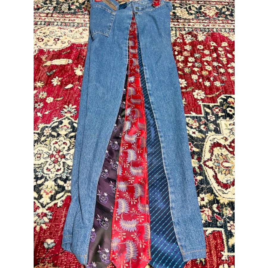 リメイクヒッピーデニム ネクタイ パッチワーク メンズ レディース