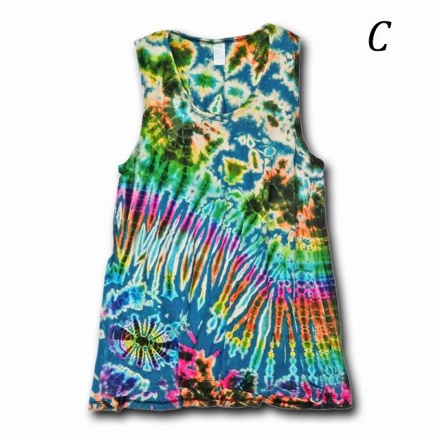 タンクトップ レディース エスニック タイダイ ヒッピー フレアタンク