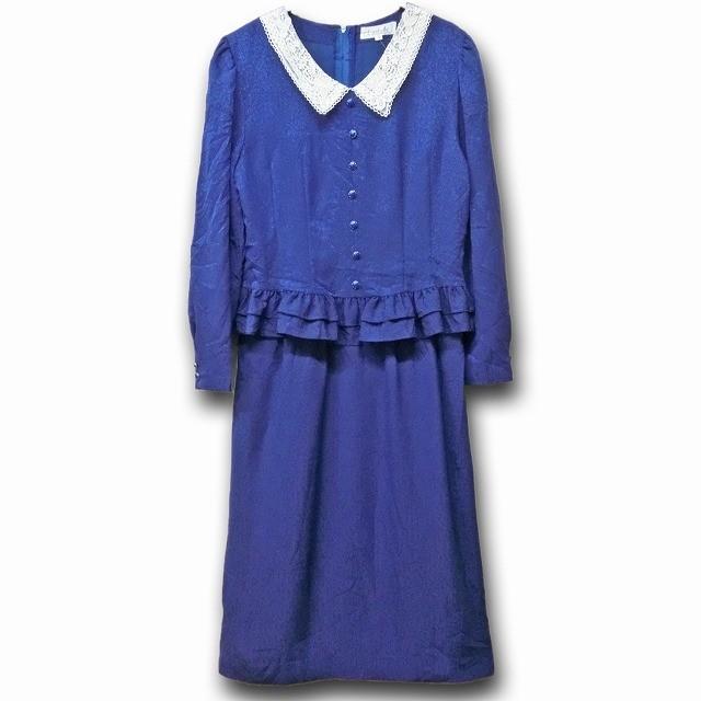 ワンピース レディース レトロ 古着 ヒッピー 60年代 70年代 セットアップ風 白襟 レース フリル レトロボタン ブルー Usd2 23 旅空 Tabisora Foolsgold Web Shop 通販 Yahoo ショッピング