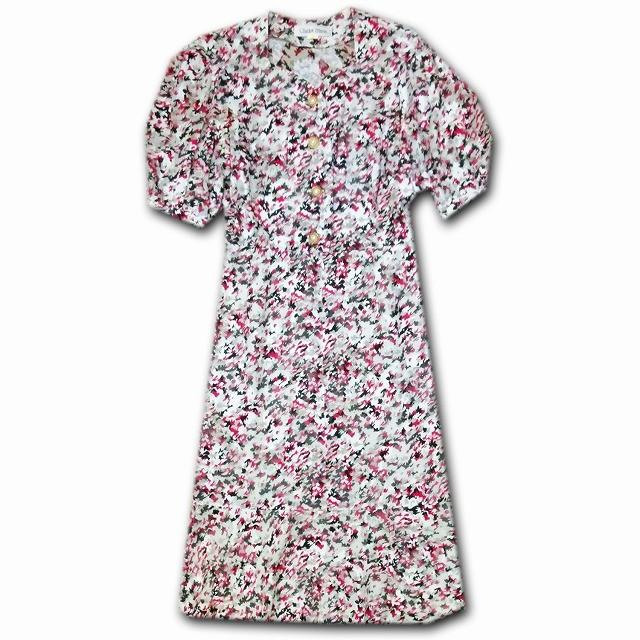 ワンピース レディース レトロ 古着 きれいめ 半袖 膝丈 60年代 70年代