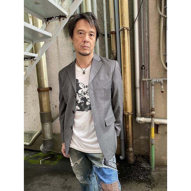 【TAKATO着用】　古着　グレーテーラード　Lord West 異素材 KNOTT（ノット）テーラードジャケット グレー サイズ:0(XS位) メンズ