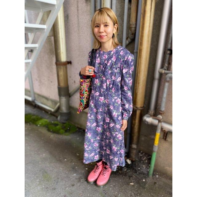 ワンピース レディース レトロ 古着 ヒッピー 60年代 70年代 ネイビー 花柄 Usd3 57 旅空 Tabisora Foolsgold Web Shop 通販 Yahoo ショッピング