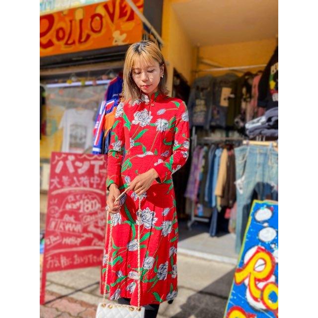 ワンピース レディース レトロ 古着 60年代 70年代 花柄 昭和 ワンピース レディース レトロ 古着 60年代 70年代 花柄 昭和