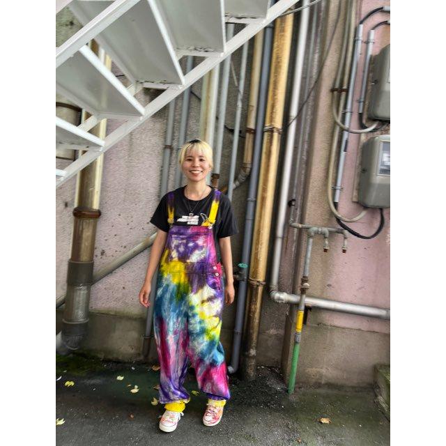 Used 古着 サロペット オーバーオール デニム タイダイ : 旅空